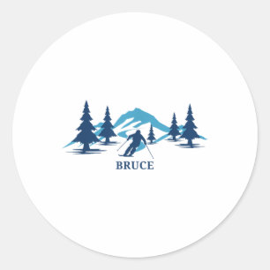 Bruce Ski Resort Skifahrer _1 Runder Aufkleber