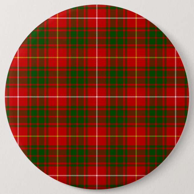 Bruce tartan Red grün kariert Button (Vorderseite)