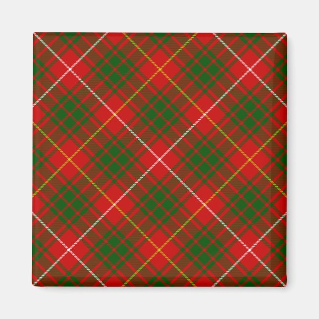Bruce tartan Red grün kariert Magnet (Vorne)