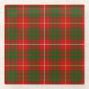 Bruce-Tartan rot grün kariert Glasuntersetzer