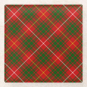 Bruce-Tartan rot grün kariert Glasuntersetzer