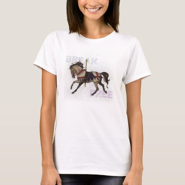 "Bruch-freies" Karussell-PferdeT-Shirt T-Shirt (Vorderseite)