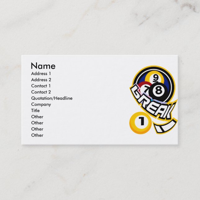 Bruch! Visitenkarte (Vorderseite)