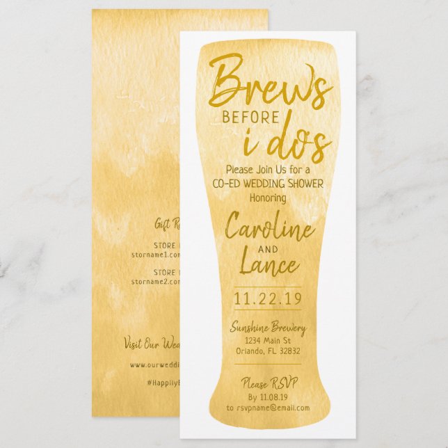 Brüche vor dem Co-Ed-Polterabend Einladung (Vorne/Hinten)