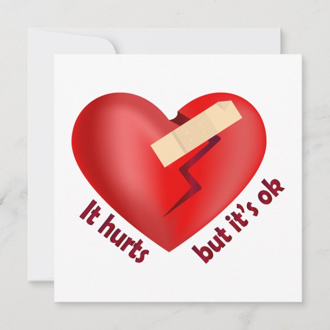 Brüchendes Herz geheilt mit Pflaster und Zitat zum (Vorderseite)