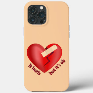 Brüchendes Herz geheilt mit Pflaster und Zitat zum Case-Mate iPhone Hülle