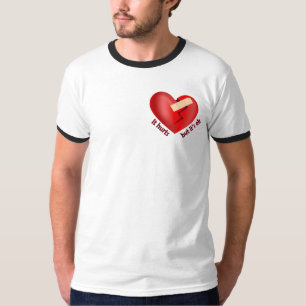 Brüchendes Herz geheilt mit Pflaster und Zitat zum T-Shirt
