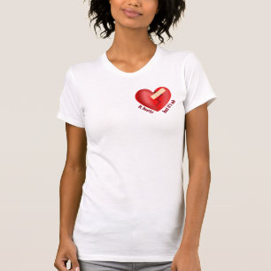 Brüchendes Herz geheilt mit Pflaster und Zitat zum T-Shirt