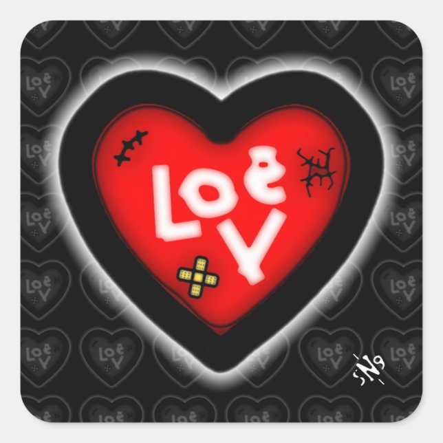 Bruchherz v1.1 Quadrat Quadratischer Aufkleber (Vorderseite)