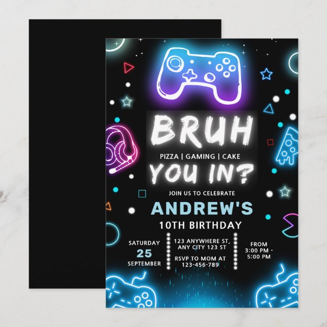 BRUCHT EUCH EIN? Einladung von Neon Gamer zum Gebu (Vorne/Hinten)