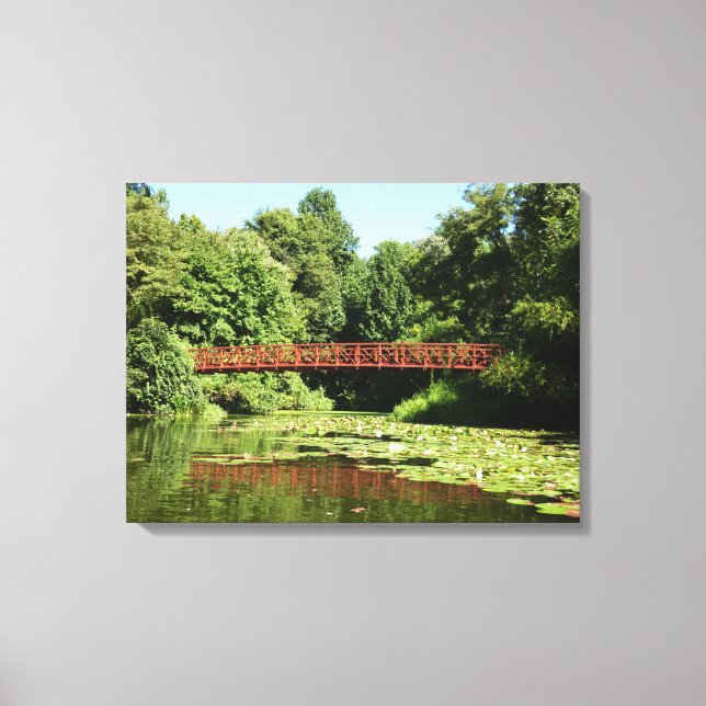 Brücke am Centennial Lake in Ellicott City Leinwanddruck (Vorderseite)