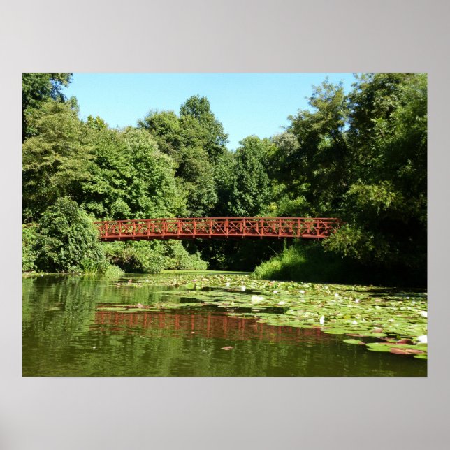 Brücke am Centennial Lake in Ellicott City Poster (Vorne)