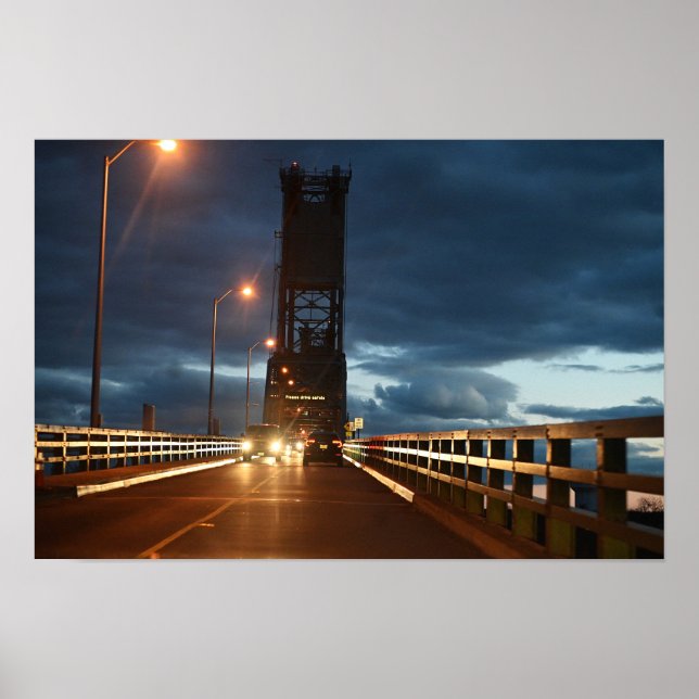 Brücke am Nachtplakat Poster (Vorne)