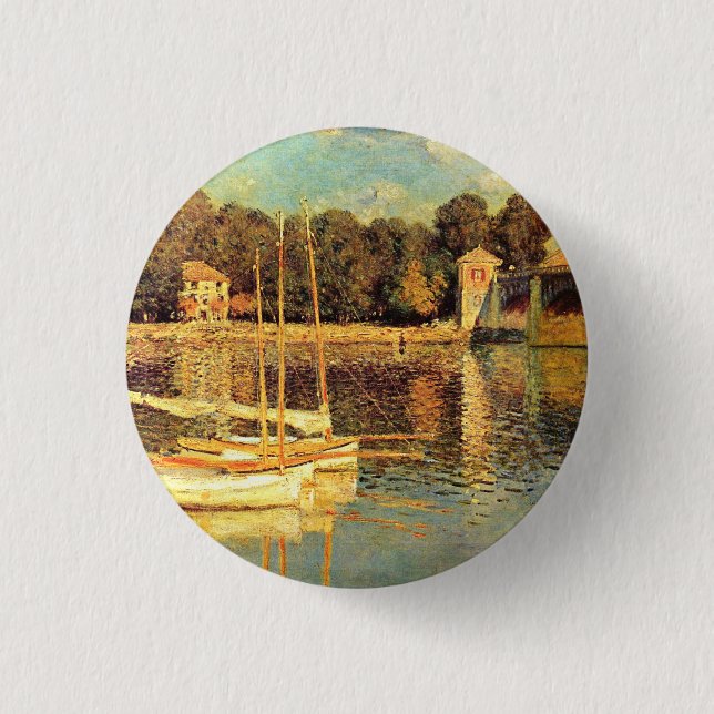 Brücke bei Argenteuil Claude Monet Button (Vorderseite)