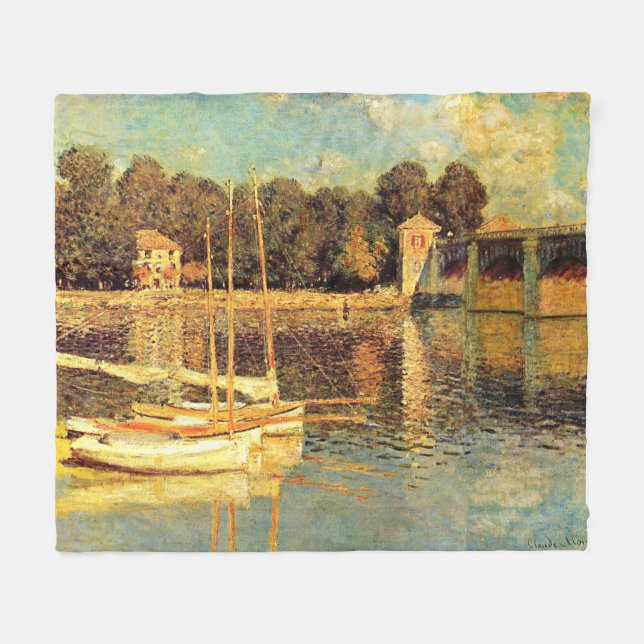 Brücke bei Argenteuil Claude Monet Fleecedecke (Vorderseite (Horizontal))