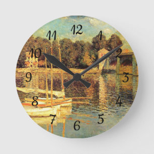 Brücke bei Argenteuil Claude Monet Runde Wanduhr