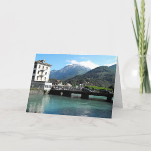 Brücke bei Interlaken in der Schweiz Feiertagskarte
