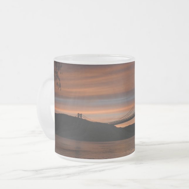 Brücke bei Sunset 2 Zwei-Tone-Kaffee-Tasse Mattglastasse (Vorderseite Links)