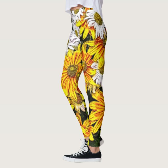 Brücke der Blumen-Gänseblümchen Leggings (Links)
