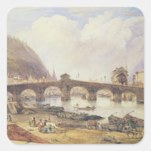 Brücke der Bögen, Lüttich Quadratischer Aufkleber
