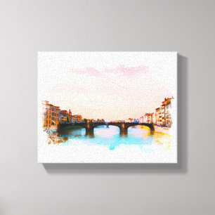 ** Brücke Firenze Florenz Italien AP12 Italienisch Leinwanddruck