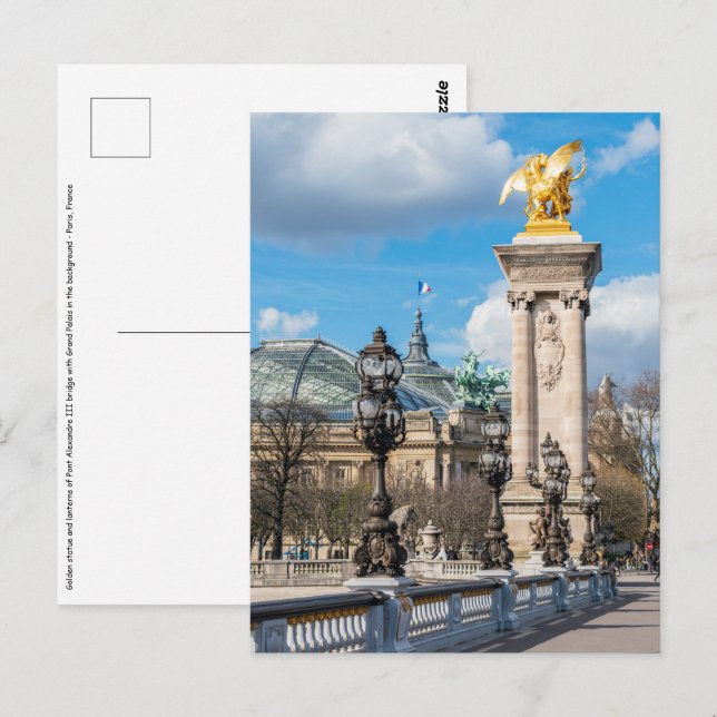Brücke Grand Palais und Pont Alexandre III - Paris Postkarte (Vorne/Hinten)