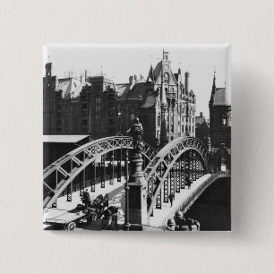 Brücke im Speicherstadt Hamburg, c.1910 Button