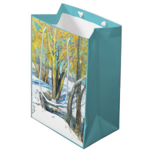 Brücke im Winter Mittlere Geschenktüte