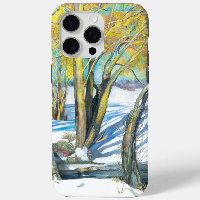 Brücke im Winter Wasserfarbe Case-Mate iPhone Hülle (Rückseite)