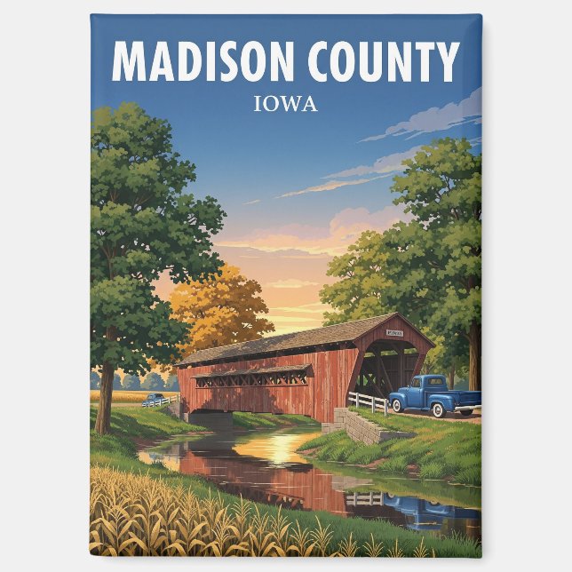 Brücke in Madison Landkreis Iowa Magnet (Vorderseite)