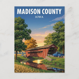 Brücke in Madison Landkreis Iowa Postkarte
