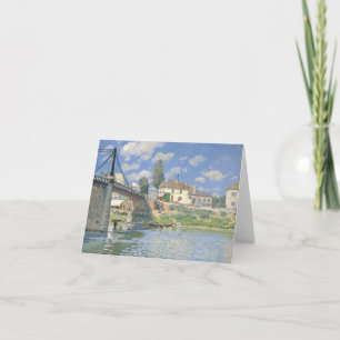 Brücke in Villeneu von Sisley Impressionist Paint Dankeskarte