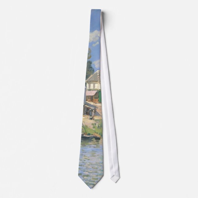 Brücke in Villeneu von Sisley Impressionist Paint Krawatte (Vorderseite)