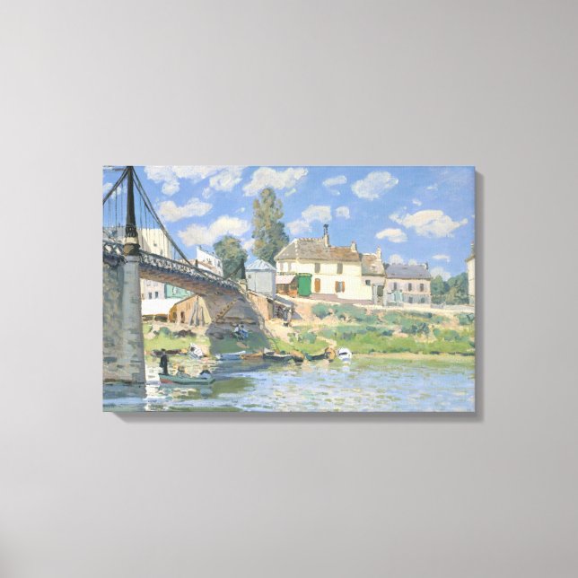 Brücke in Villeneu von Sisley Impressionist Paint Leinwanddruck (Vorderseite)