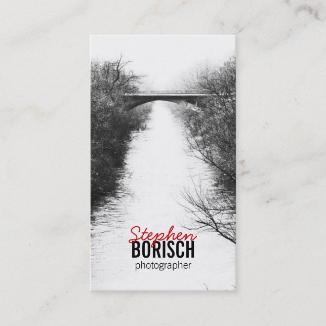 Brücke Minimalistic BW-Foto-Geschäfts-Karte Visitenkarte (Vorderseite)