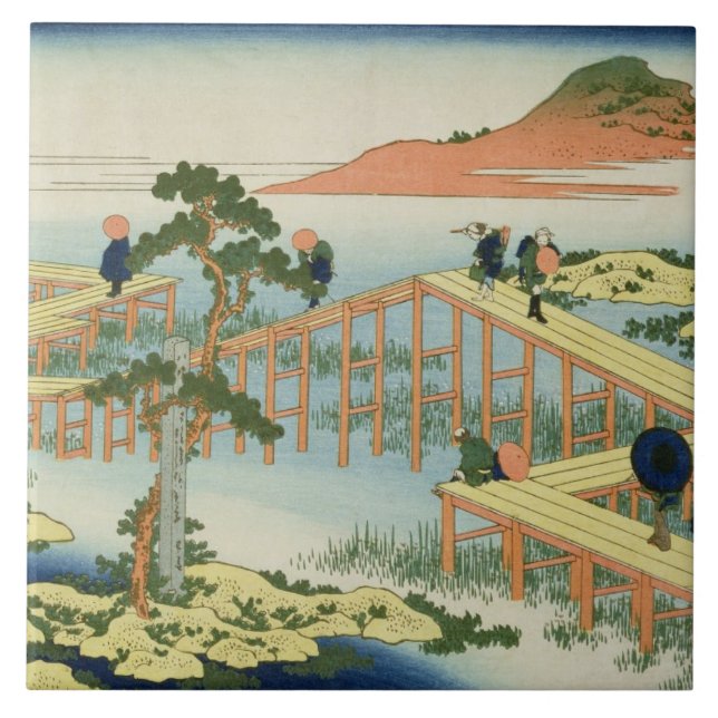 Brücke mit acht Teilen, Provinz von Mucawa, Japan, Fliese (Vorderseite)
