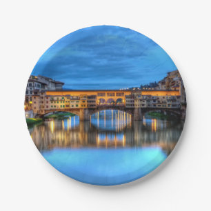 Brücke Ponte vecchio in Florenz, Italien Pappteller