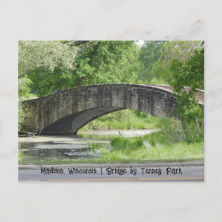 Brücke Tenney Park Stone in Madison, Wisconsin Postkarte