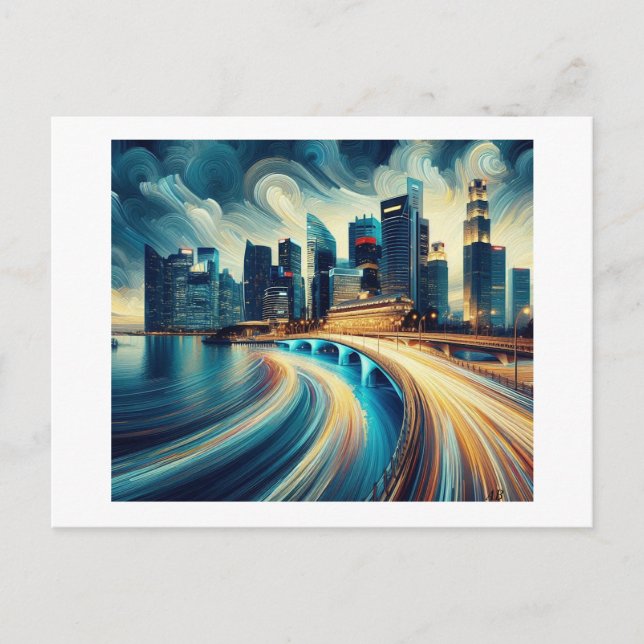 Brücke über das Wasser, Postkarte (Vorderseite)