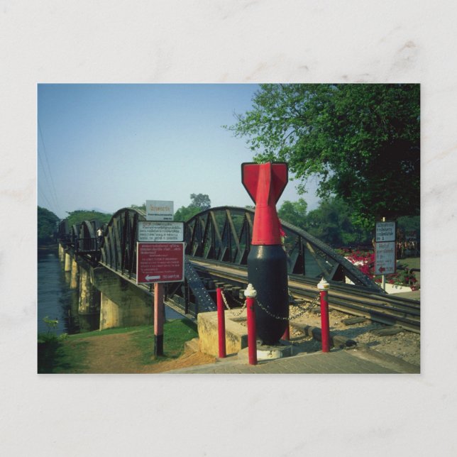 Brücke über den Fluss Kwai, Kanchanaburi, Thailand Postkarte (Vorderseite)