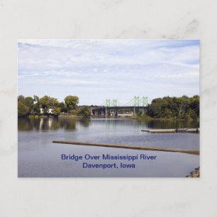 Brücke über den Mississippi River Davenport, Iowa Postkarte