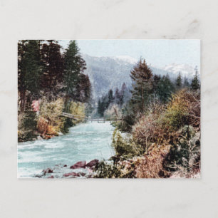 Brücke über den Sacramento Fluss c.1900 Postkarte