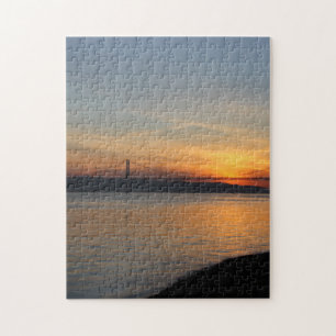 Brücke über den Tejo bei Sonnenuntergang