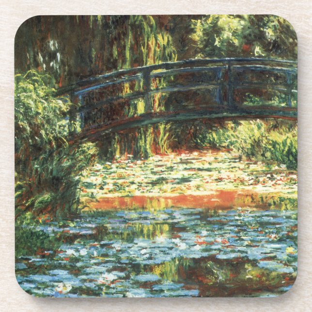 Brücke über den Wasserlilie-Teich von Claude Monet Getränkeuntersetzer (Vorderseite)
