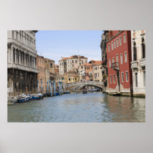 Brücke über einen Kanal, Canale Grande, Venedig, I Poster