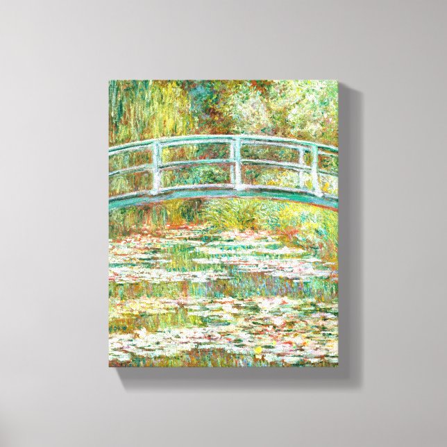 Brücke über einen Teich der Wasserlilien von Claud Leinwanddruck (Vorderseite)