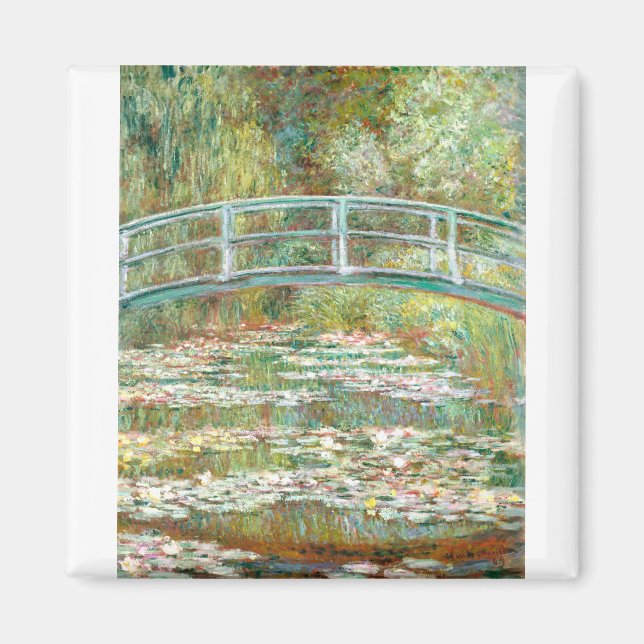 Brücke über einen Teich der Wasserlilien von Claud Magnet (Vorne)
