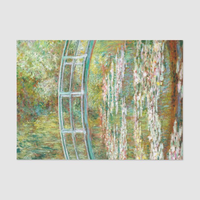 Brücke über einen Teich der Wasserlilien von Claud Seidenpapier (Vorderseite)