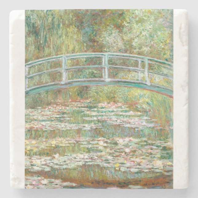 Brücke über einen Teich der Wasserlilien von Claud Steinuntersetzer (Vorderseite)