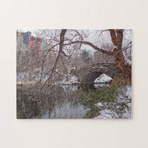 Brücke über friedlichen Gewässern im Central Park.